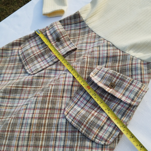 VTG 60's Howard Wolf Plaid Sweater Wool Dress - Picture 9 of 11